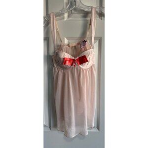 Victoria's Secret Sexy Little Things Chemise Semi Sheer Light Pink Women's 36B